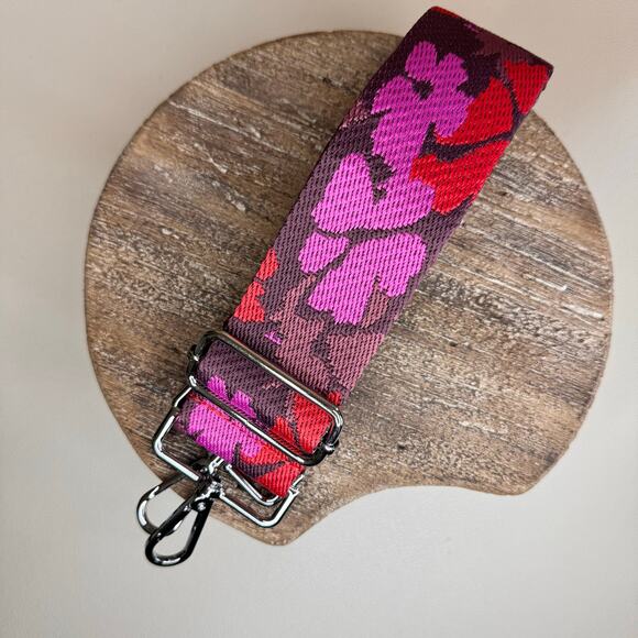 Wide FLORAL Purse Strap Adjustable Crossbody Guitar Strap NEW FAST SHIP - Picture 1 of 3
